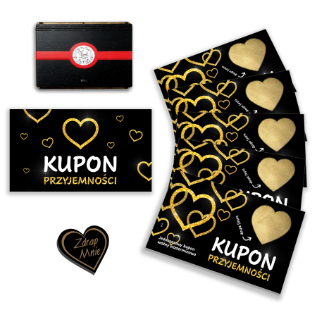 Kupony Przyjemności Zdrapki VOUCHER 25x w pudełku dla niej niego dla ukochanej na każdą okazje